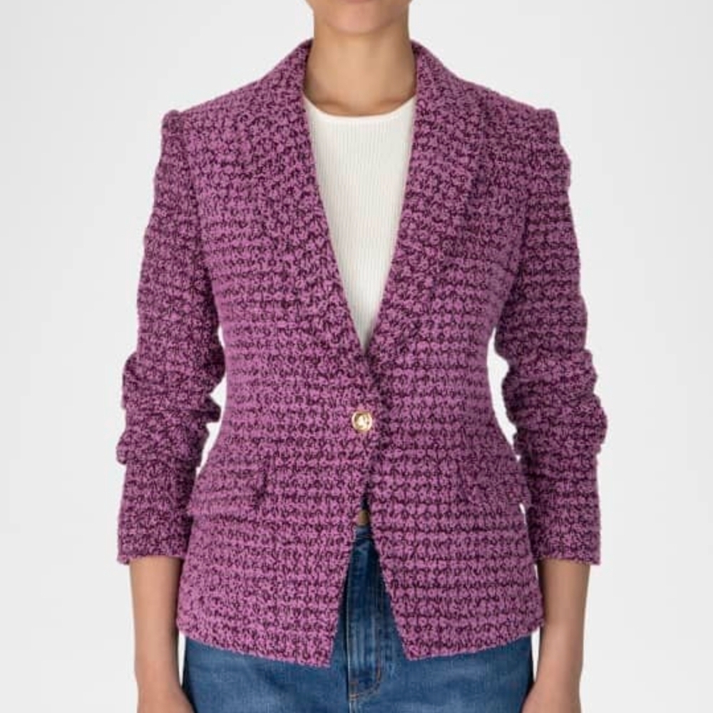Derek Lam 10 Crosby “Ralph” Bouclé Knit Jacket NWOT Size 8 Lilac, Wild Berry